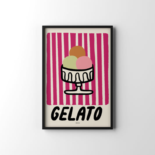 Celebrate Sicily’s iconic gelato with this playful Stripe Gelato Print. Perfect for kitchens, cafes, or dessert lovers’ walls.