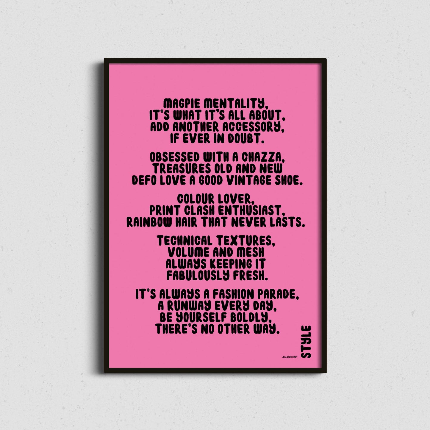 Style Poem | Playful Fashion Poetry Art Print