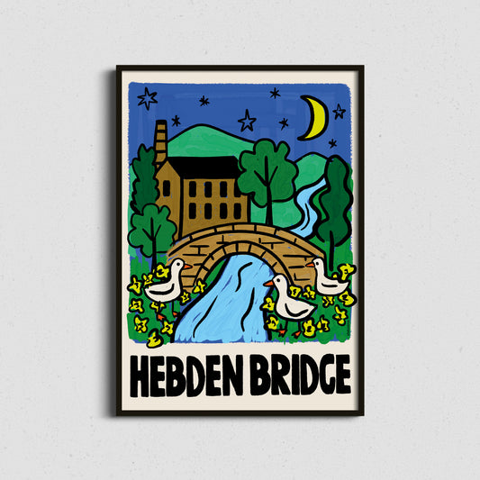 Hebden Bridge Night Print | Moonlit Yorkshire Art