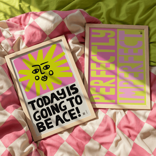  Framed motivational print with “Today Is Going to Be Ace” slogan and audio poem integration – uplifting and unique.

