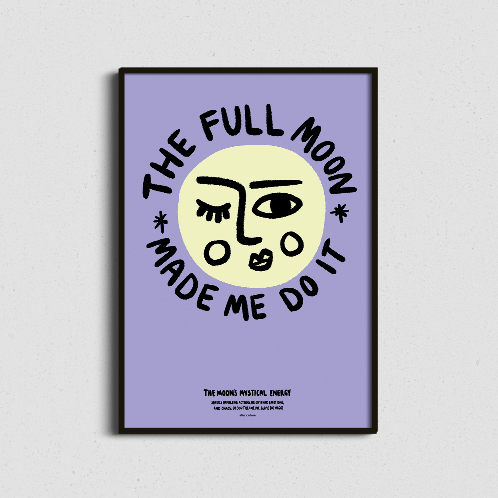  Framed print featuring emotional moon-inspired art and reflective messaging – perfect for moon lovers and introspective souls.