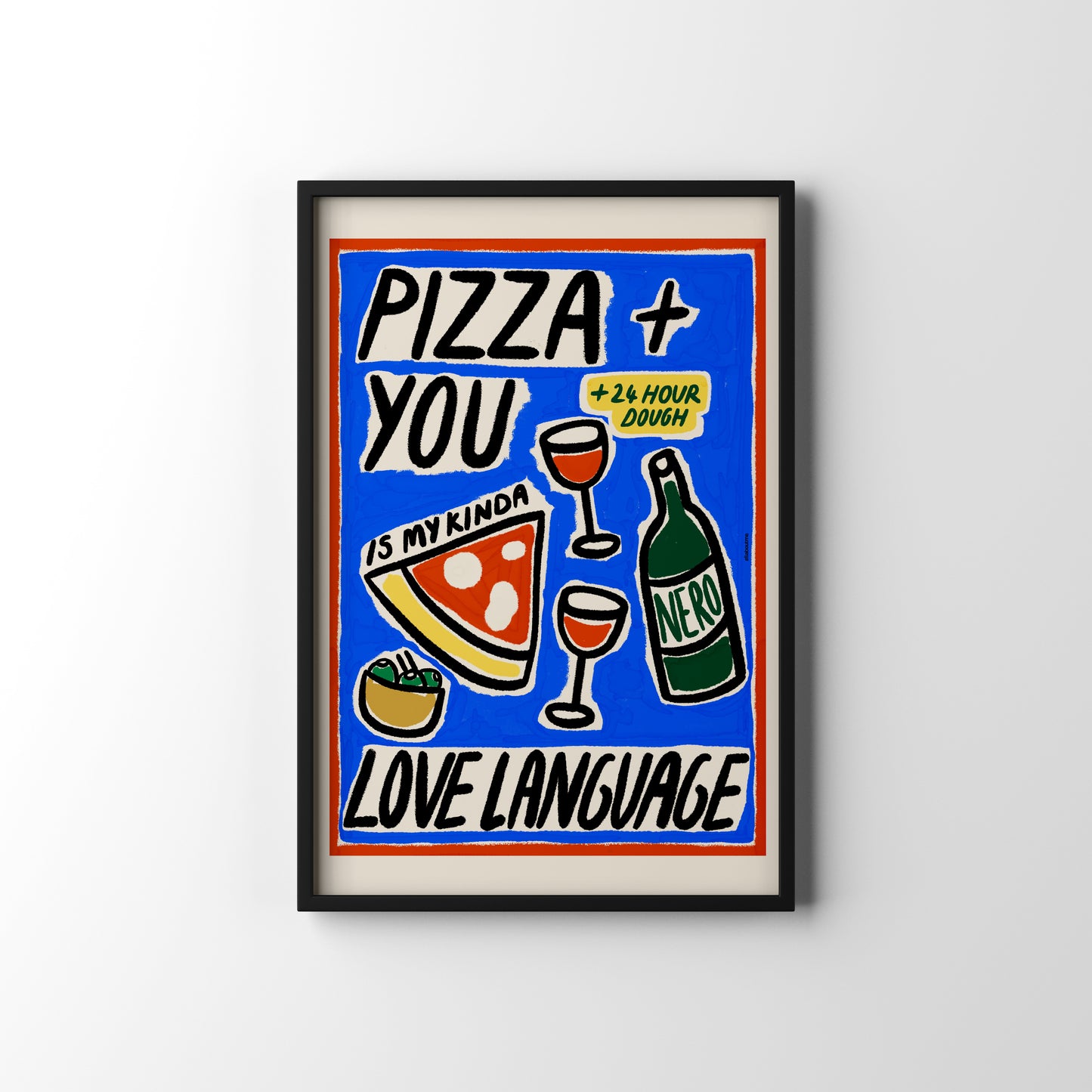 Celebrate Sicily’s foodie culture with this Pizza & 24hr Dough Print. Fun, playful art perfect for kitchens and dining areas.
