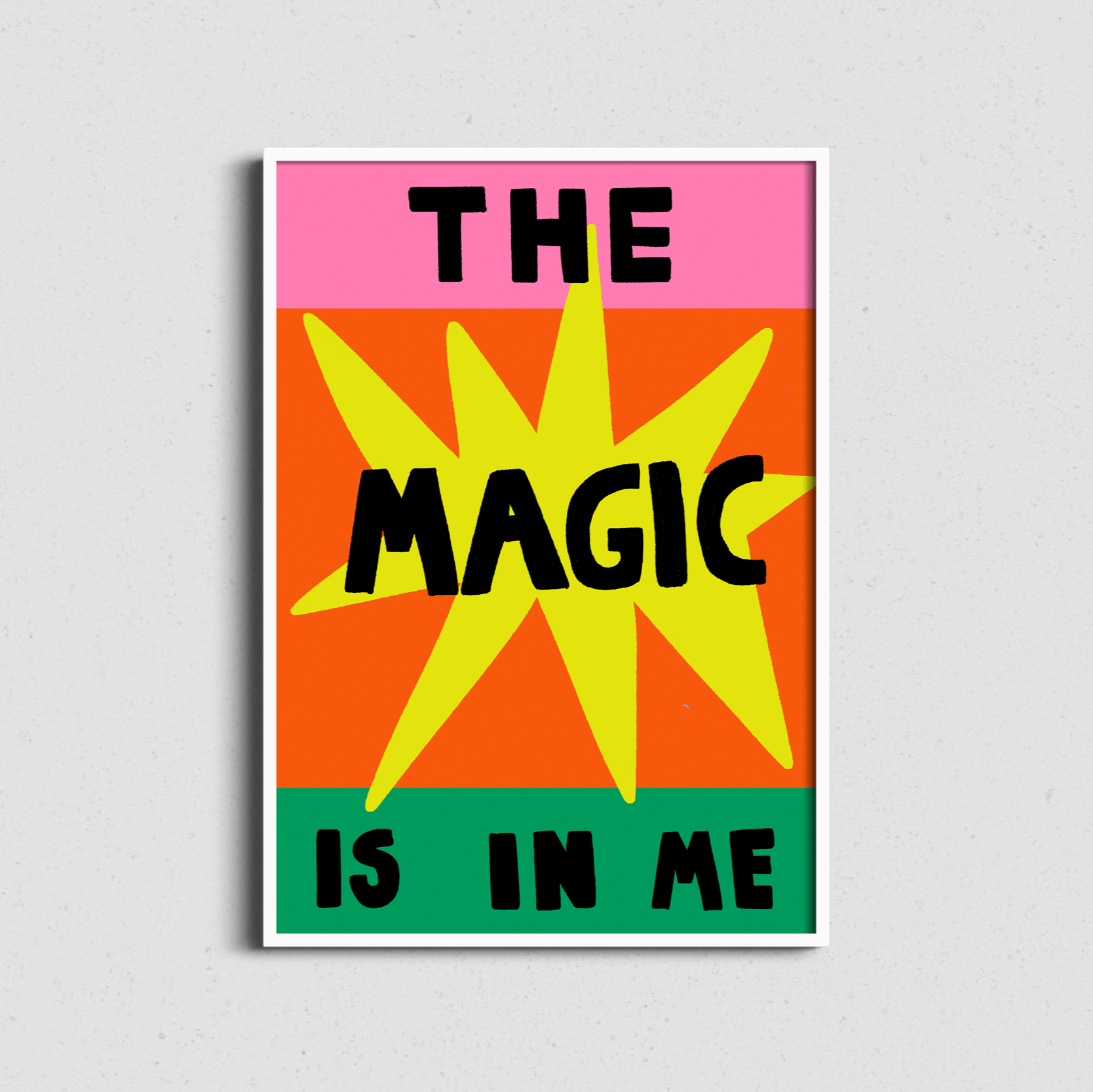  Framed affirmation art with “The Magic Is in Me” quote and AR-enabled poem – magical, modern, and immersive.