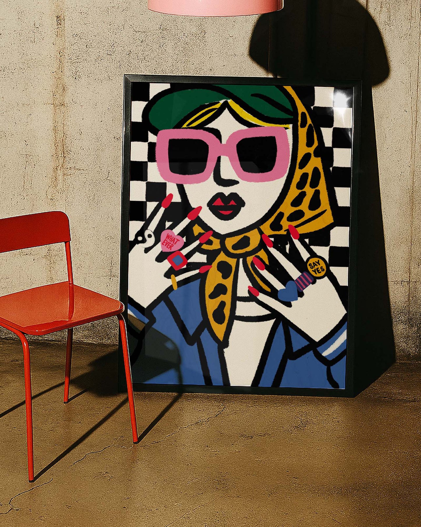  Bold female fashion illustration encouraging confidence, intuition and carefree self-expression.