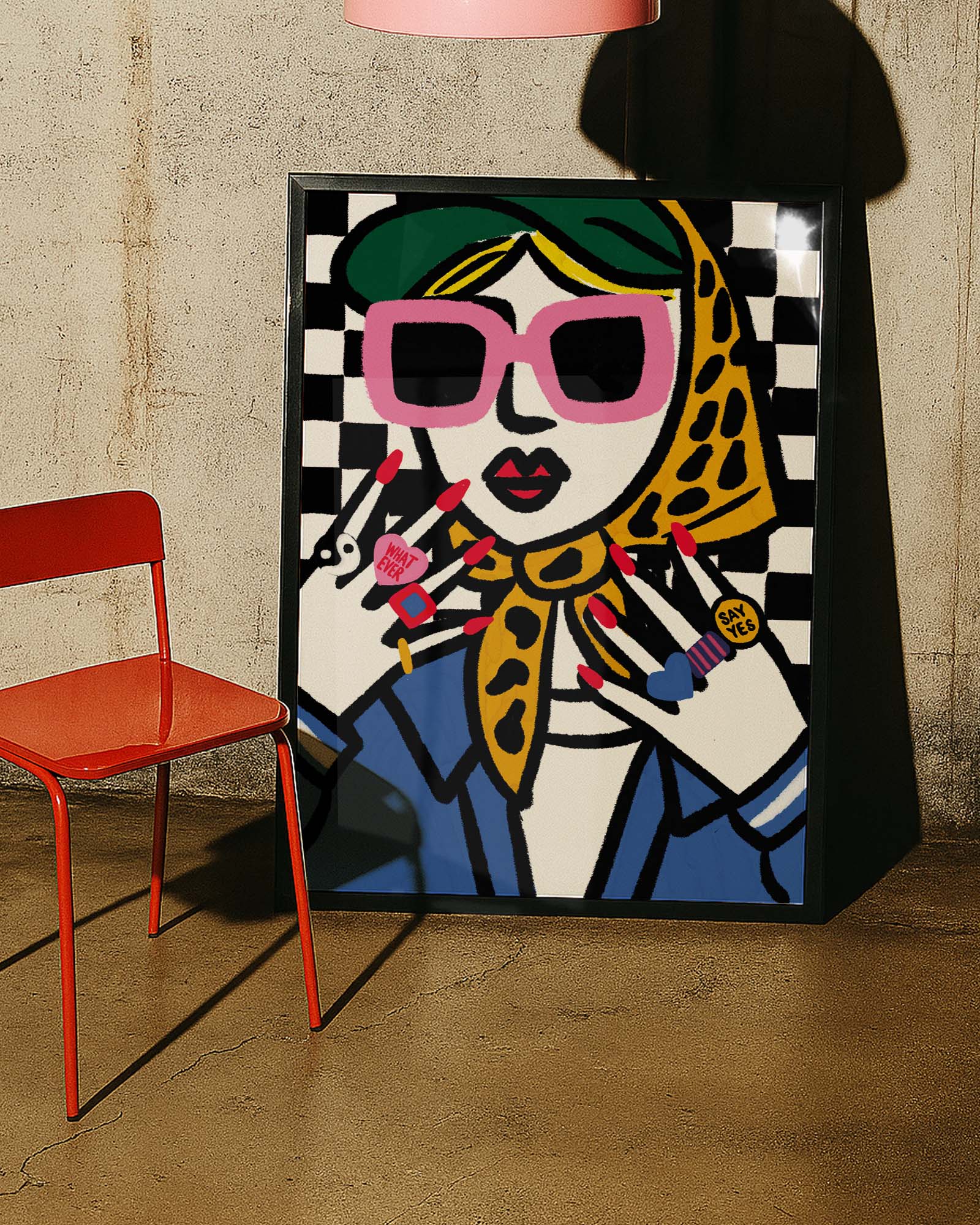  Bold female fashion illustration encouraging confidence, intuition and carefree self-expression.